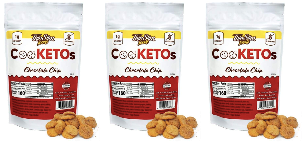 ThinSlim Foods CooKETOs - Chocolate Chip - High-quality Keto Cookies by ThinSlim Foods at BariatricPal Store
