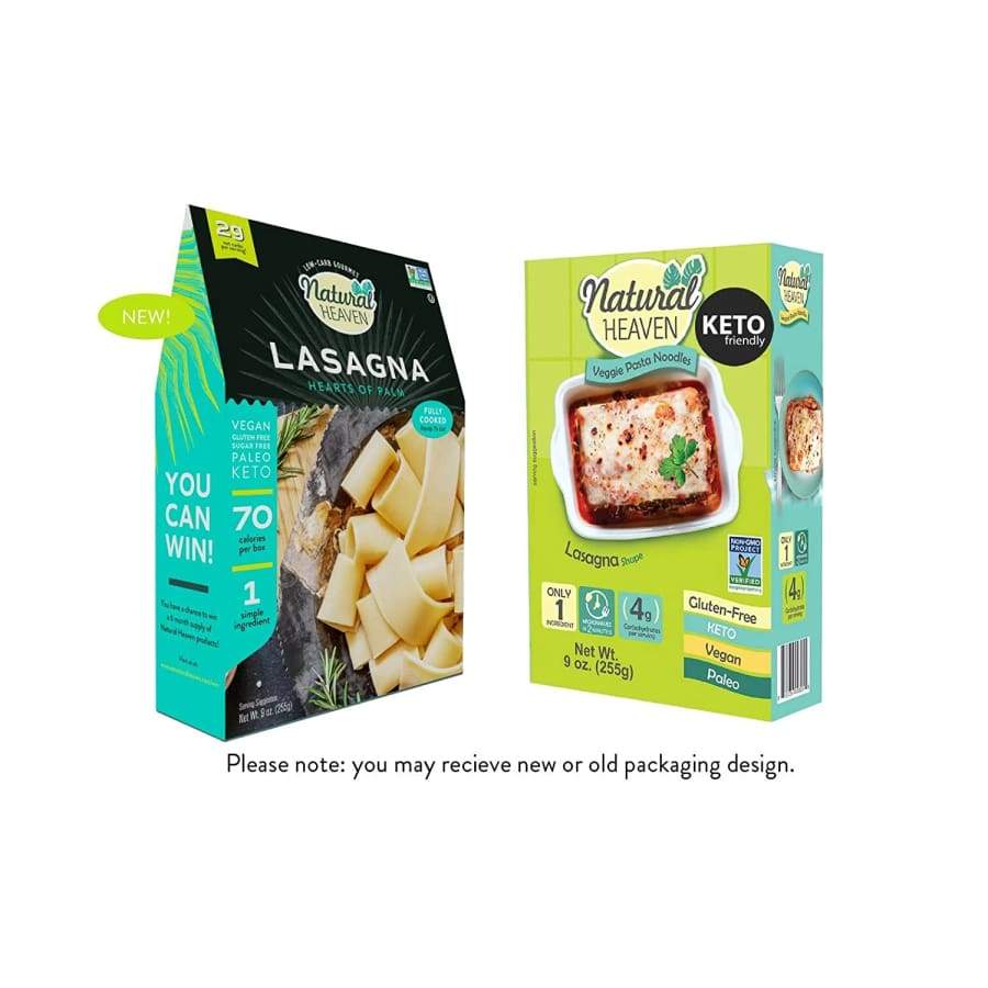Veggie Pasta Hearts of Palm Noodles by Natural Heaven - Lasagna - High-quality Pasta by Natural Heaven at BariatricPal Store