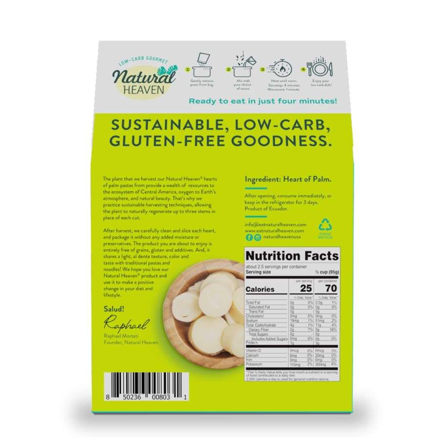 Veggie Pasta Hearts of Palm Noodles by Natural Heaven - Lasagna - High-quality Pasta by Natural Heaven at BariatricPal Store