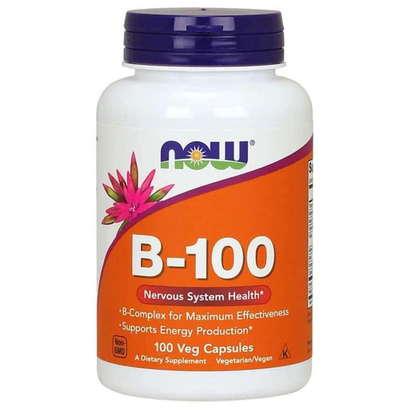 Vitamin B-100 Complex - 100 Vegetarian Capsules by NOW Foods - High-quality B Vitamins by NOW Foods at 