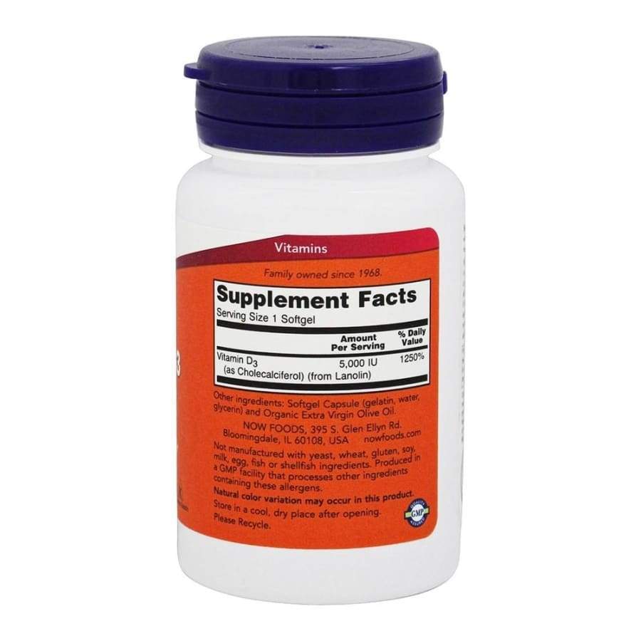 Vitamin D-3 (High Potency) Softgels by NOW Foods - High-quality Vitamin D by NOW at BariatricPal Store