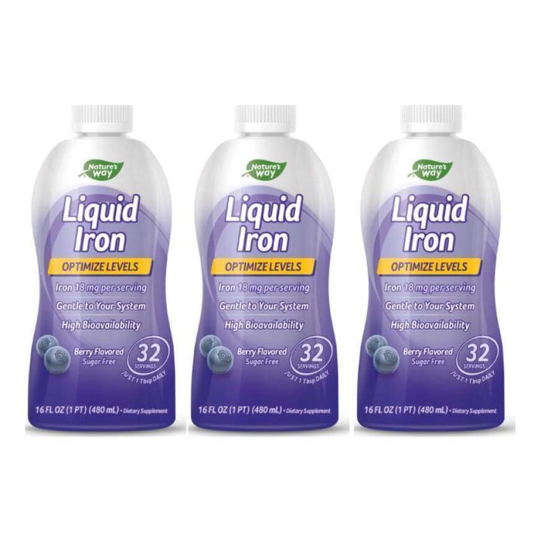 Liquid Iron (18mg) by Natures Way - Berry Flavor - High-quality Iron by Wellesse at 