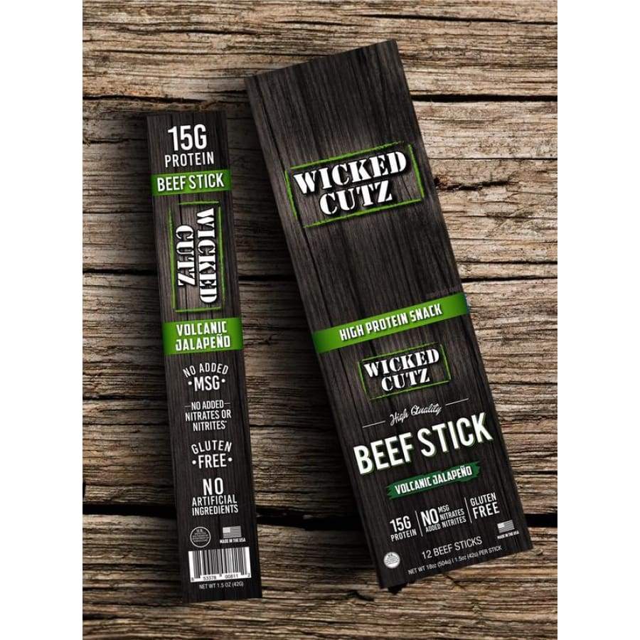 Wicked Cutz Beef Jerky Stick - Volcanic Jalapeño - High-quality Jerky by Wicked Cutz at BariatricPal Store