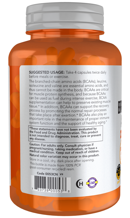 NOW Branched Chain Amino Acids - 240 Veg Capsules
