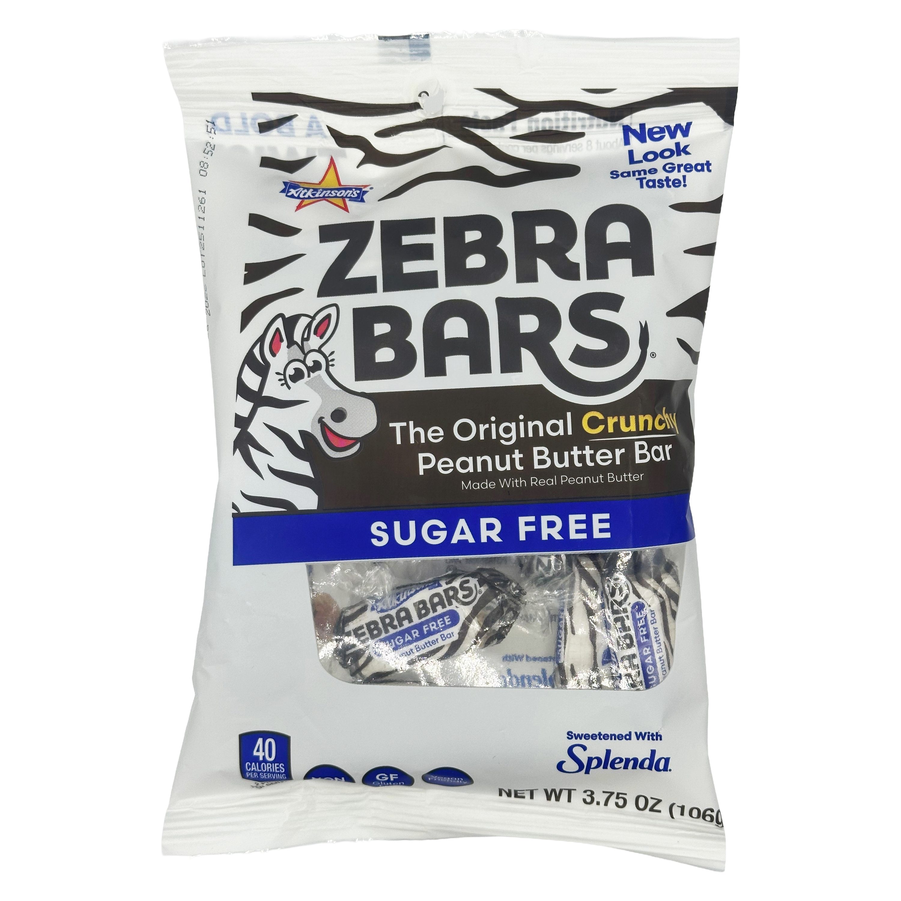 Atkinson's Sugar Free Zebra Bars (formerly Peanut Butter Bars), 3.75 oz. bag