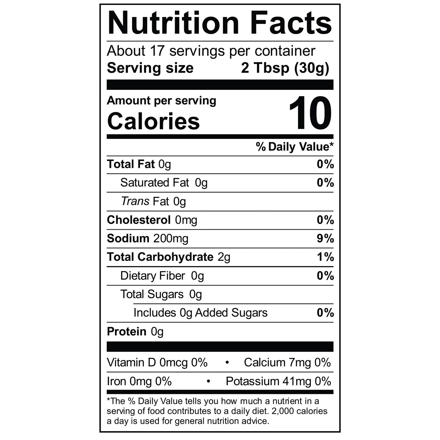 A nutrition facts label displays serving size, calories, and nutrient content, including total fat, sodium, carbohydrates, and protein, with percentages of daily values for each nutrient.