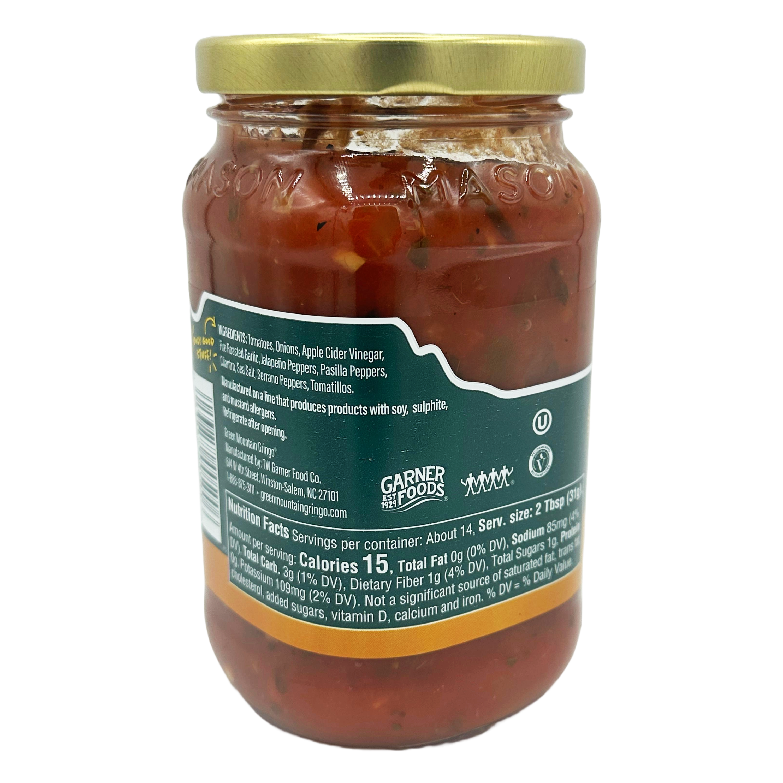 Green Mountain Gringo Roasted Garlic Salsa 16 oz.