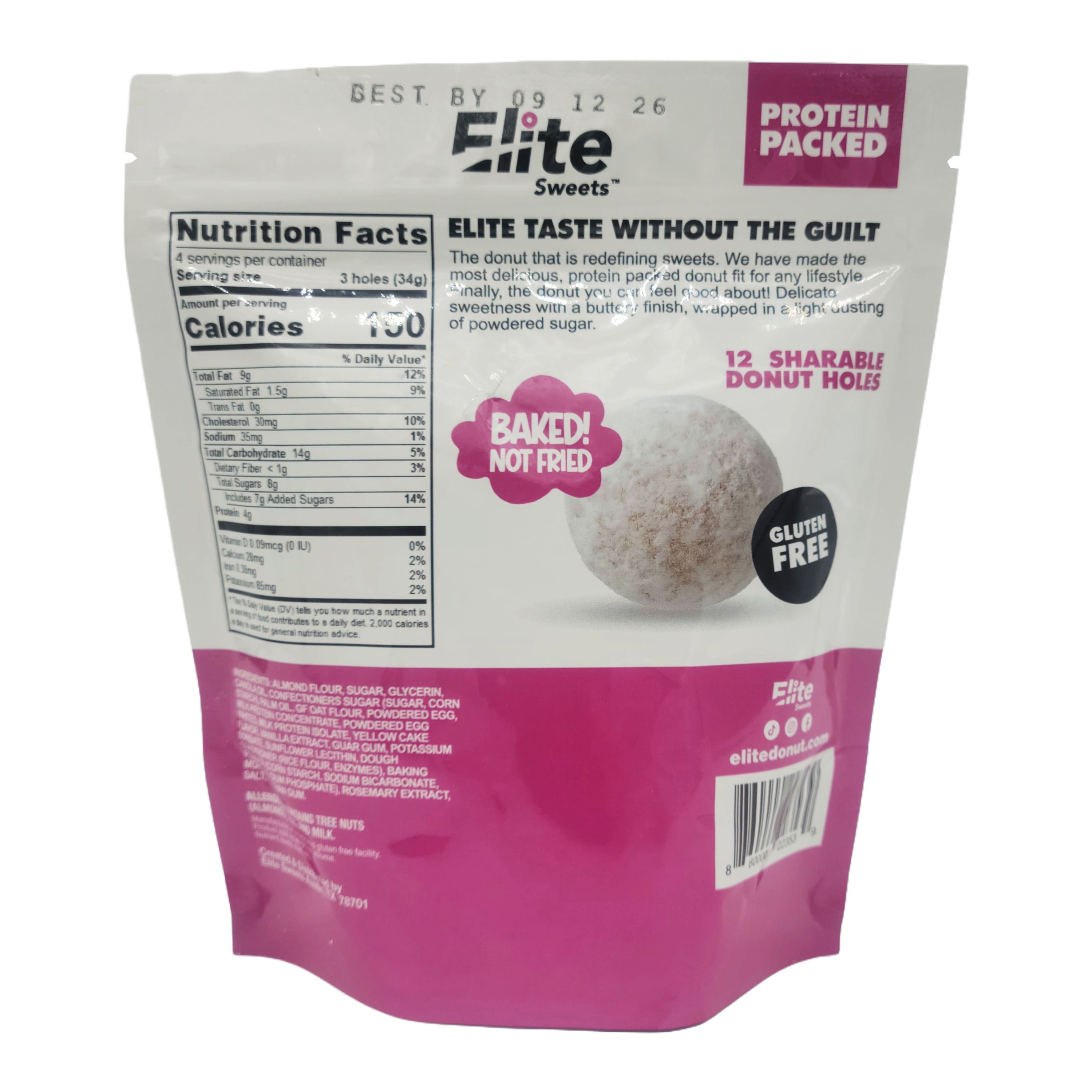 Elite Sweets High-Protein & Low-Carb Donut Holes - Powdered