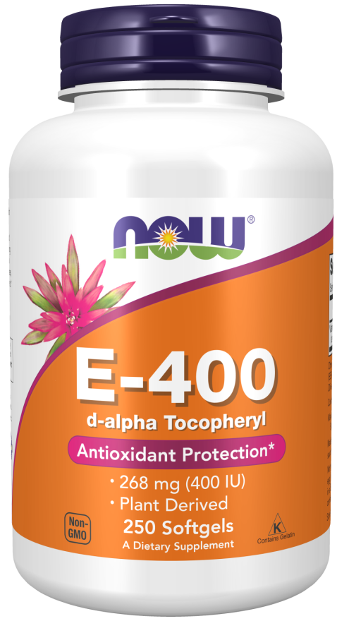 NOW Vitamin E-400 D-Alpha Tocopheryl 250 Softgels