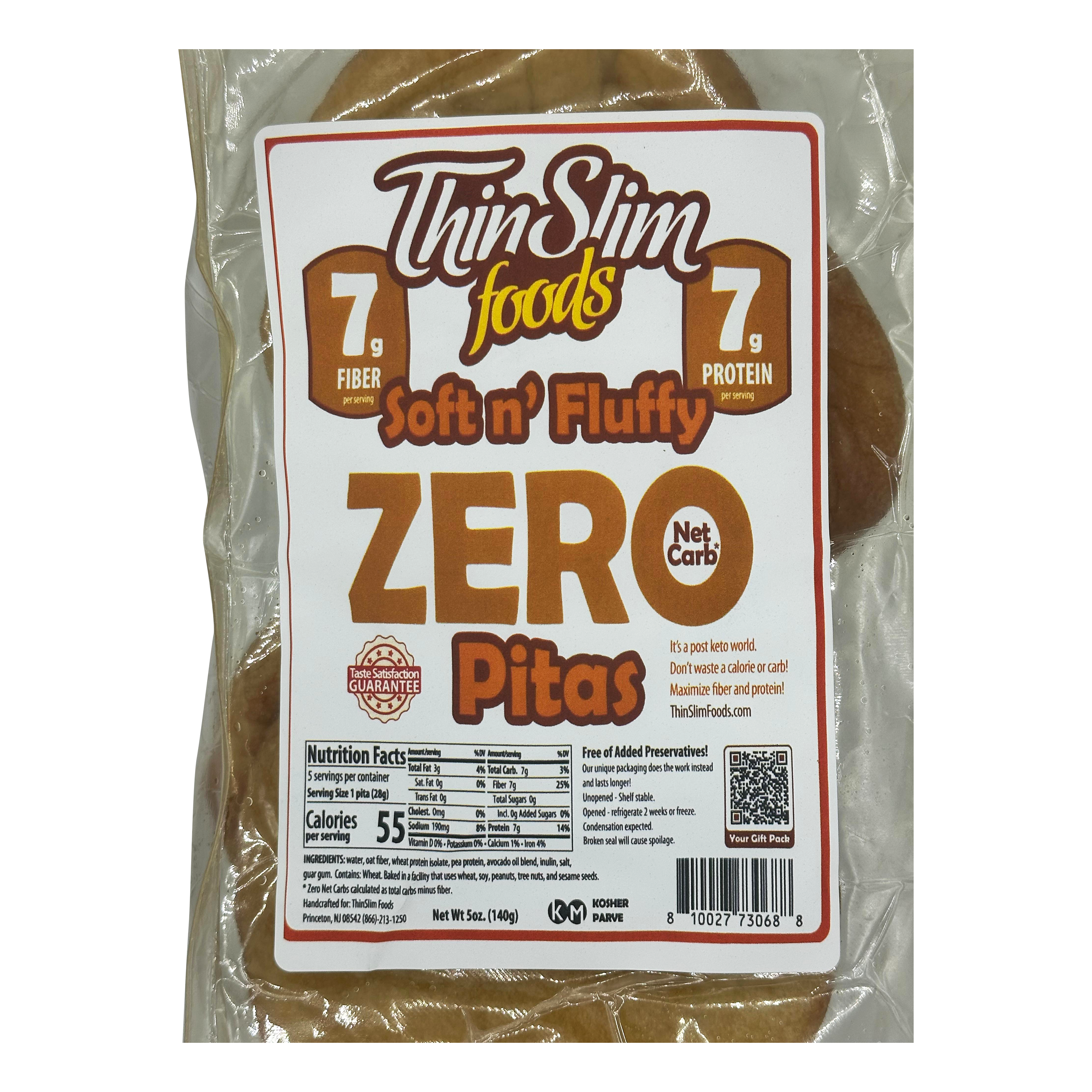 ThinSlim Foods Soft n' Fluffy ZERO Net Carb Pita 5 oz