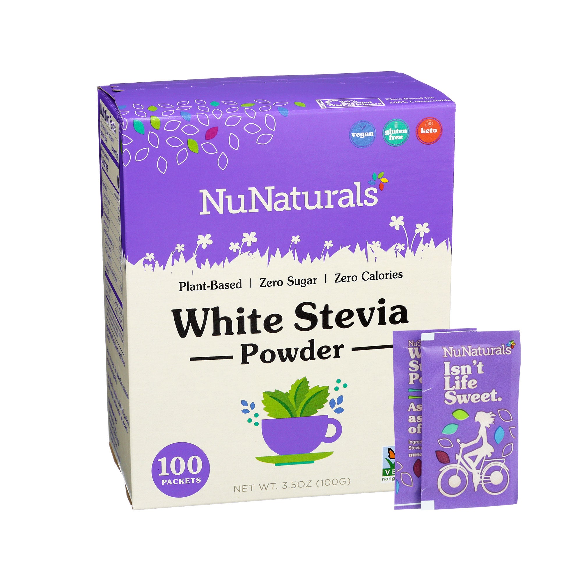 NuNaturals NuStevia White Stevia Powder Packets