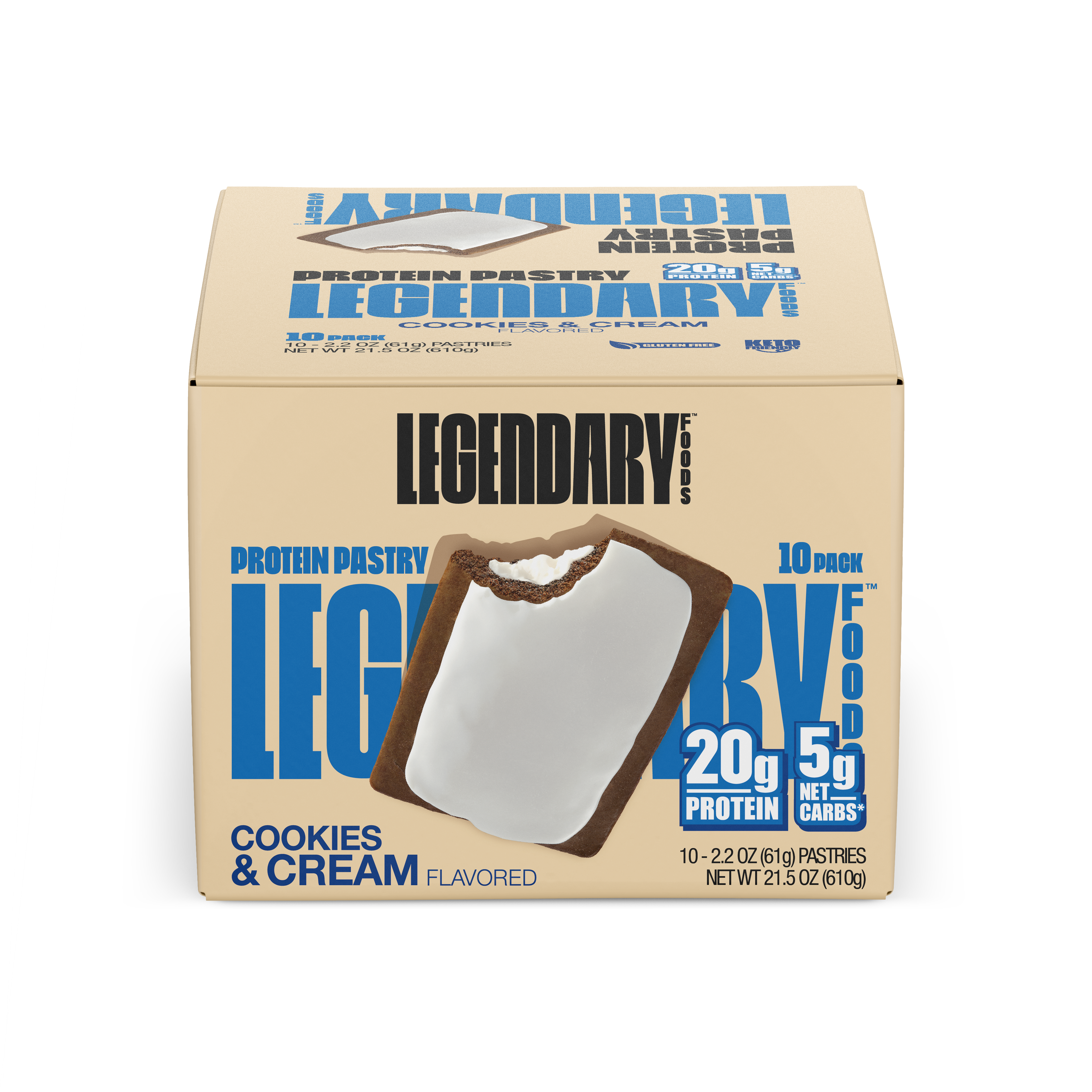 "Cake Style" Low-Carb Protein Pastry by Legendary Foods - Cookies and Cream