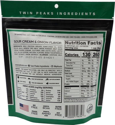 Twin Peaks Ingredients Protein Puffs - Sour Cream & Onion