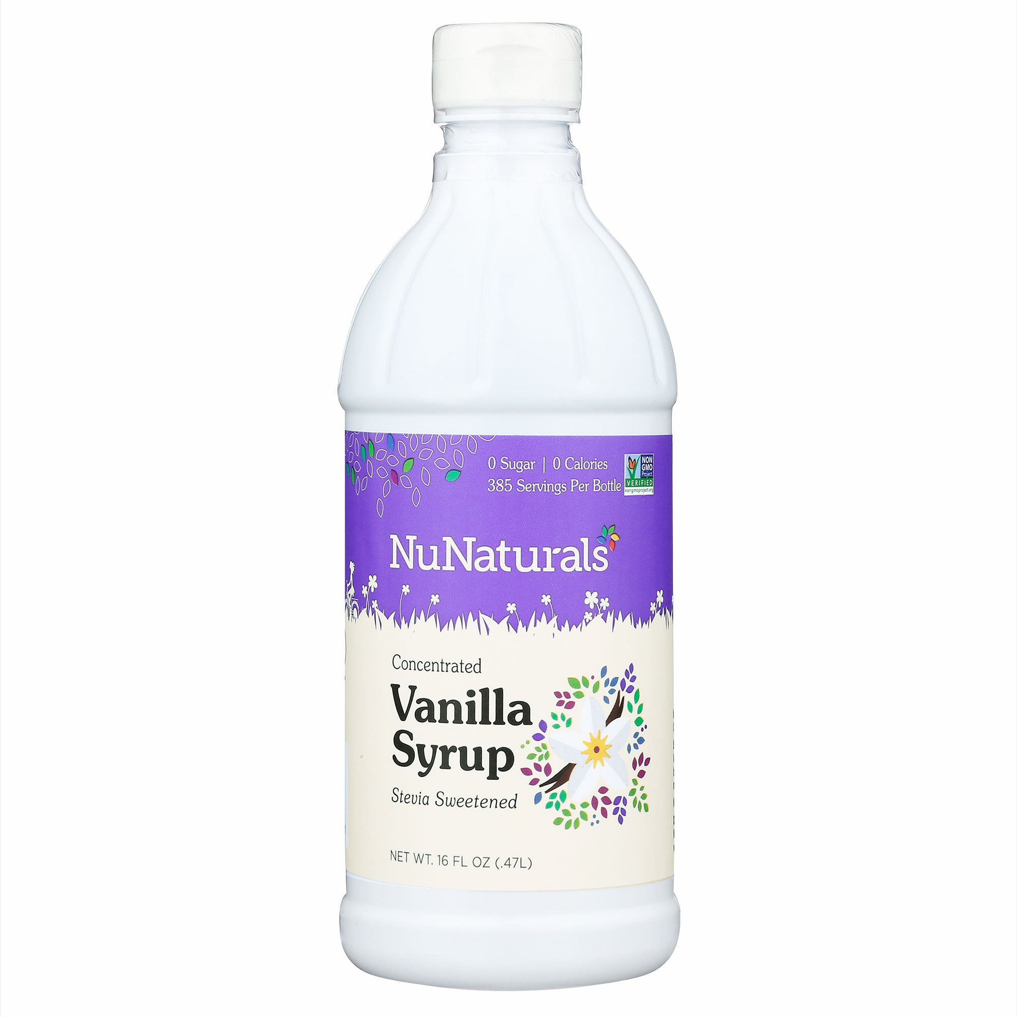 NuNaturals NuStevia Vanilla Syrup 16 fl oz.