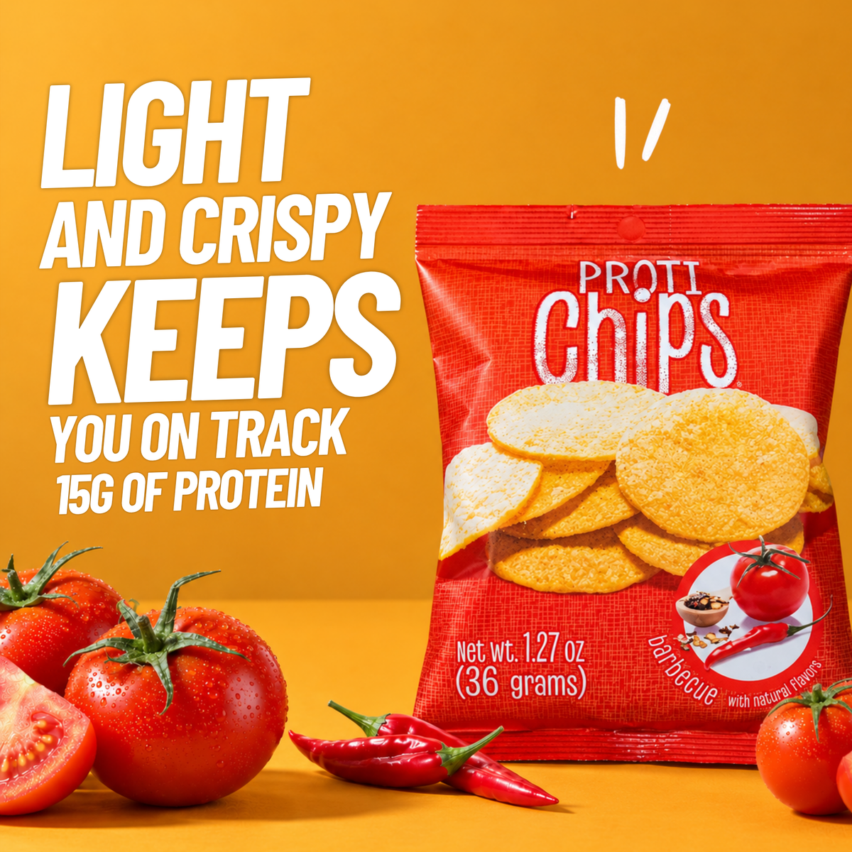 ProtiDiet BBQ chips with 15 grams of protein.