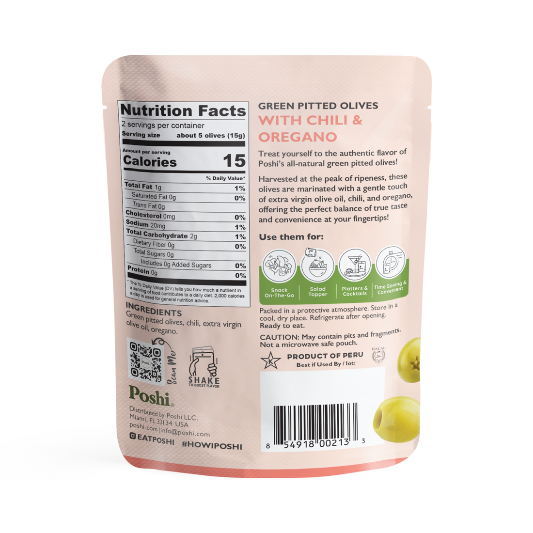 #Flavor_Green Olives - Chili & Oregano, 1.10 oz