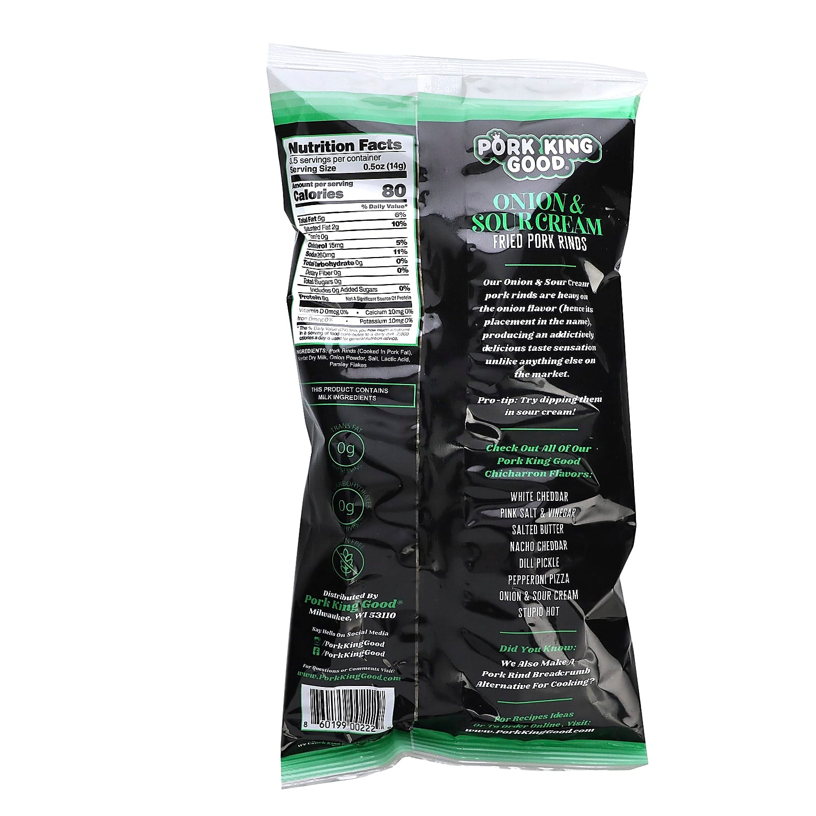 Pork King Good Pork Rinds - Onion & Sour Cream