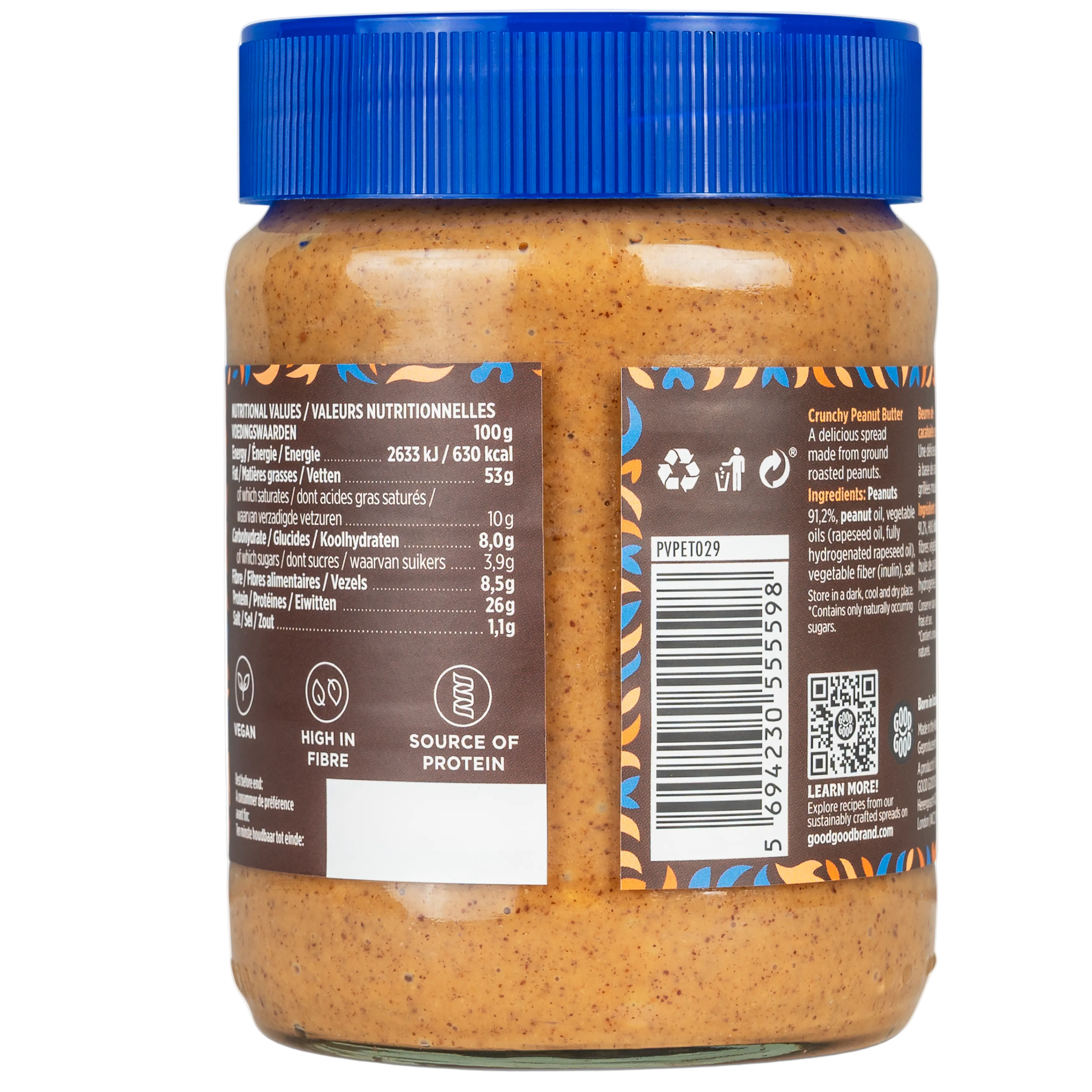 Good Good Crunchy Peanut Butter - No Added Sugar 12oz