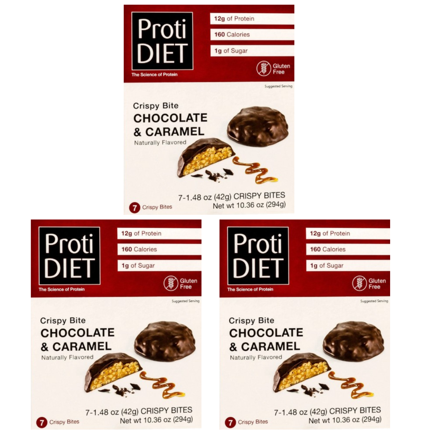 Proti Diet Chocolate & Caramel Protein Crispy Bites, 7 servings