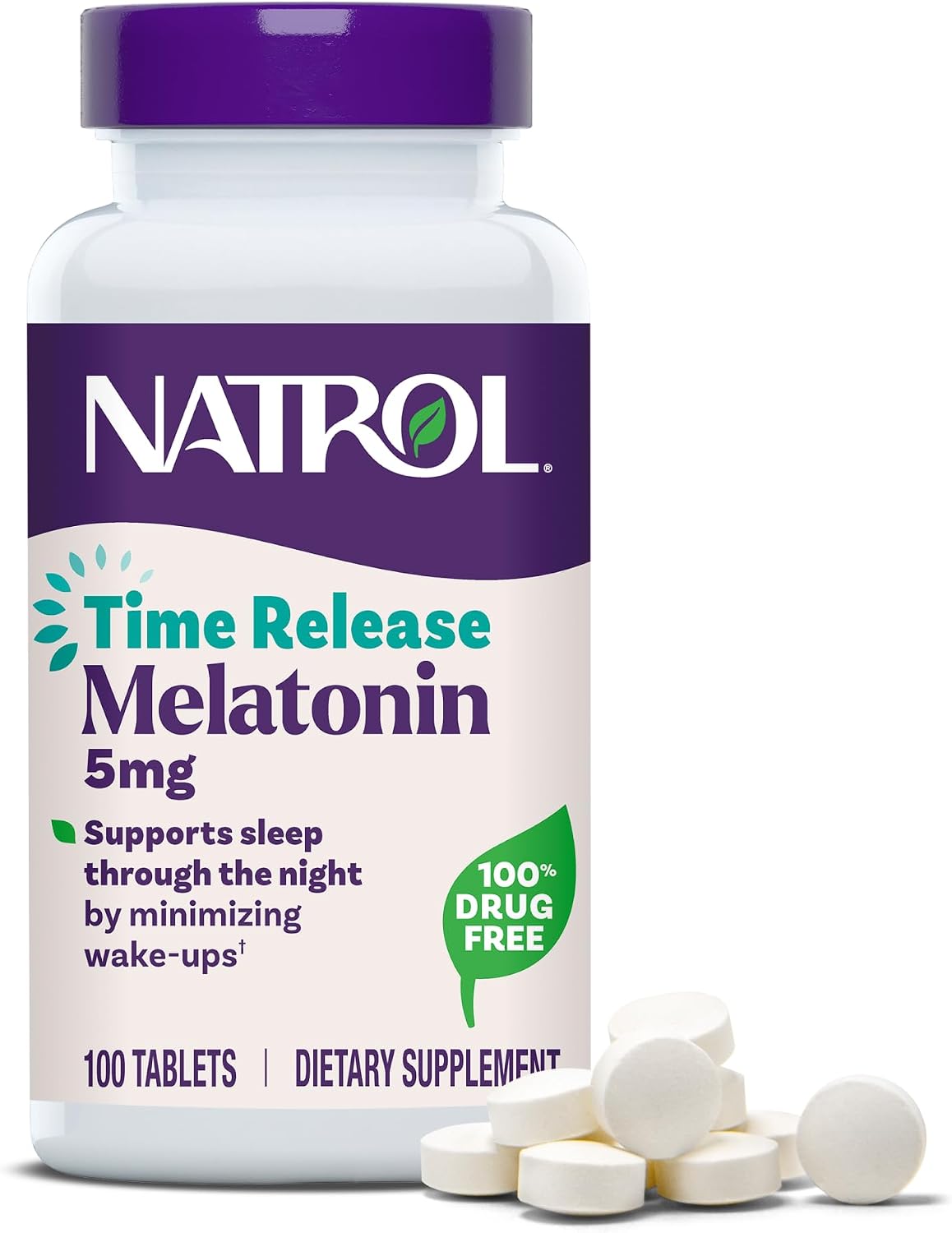 Natrol Melatonina 5mg, 100 comprimidos / Liberación prolongada, 5 mg