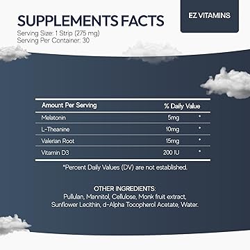 EZ VITAMINS Dissolvable Oral Sleep Strips - Fresh Mint