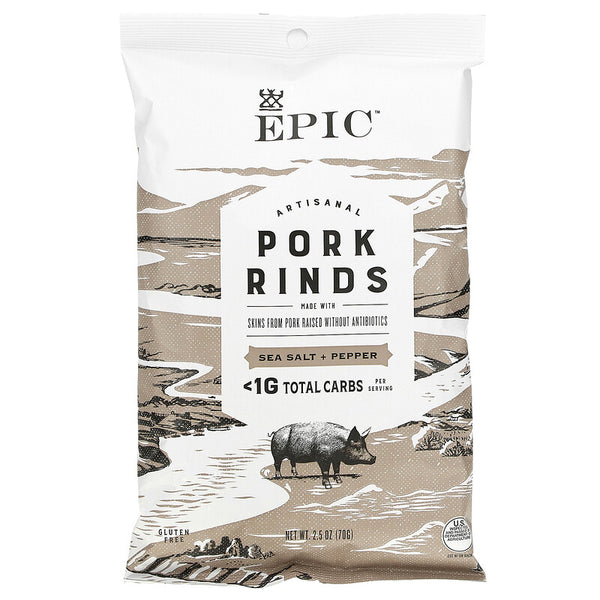 Epic Baked Pork Rinds - Sea Salt Pepper 2.5oz
