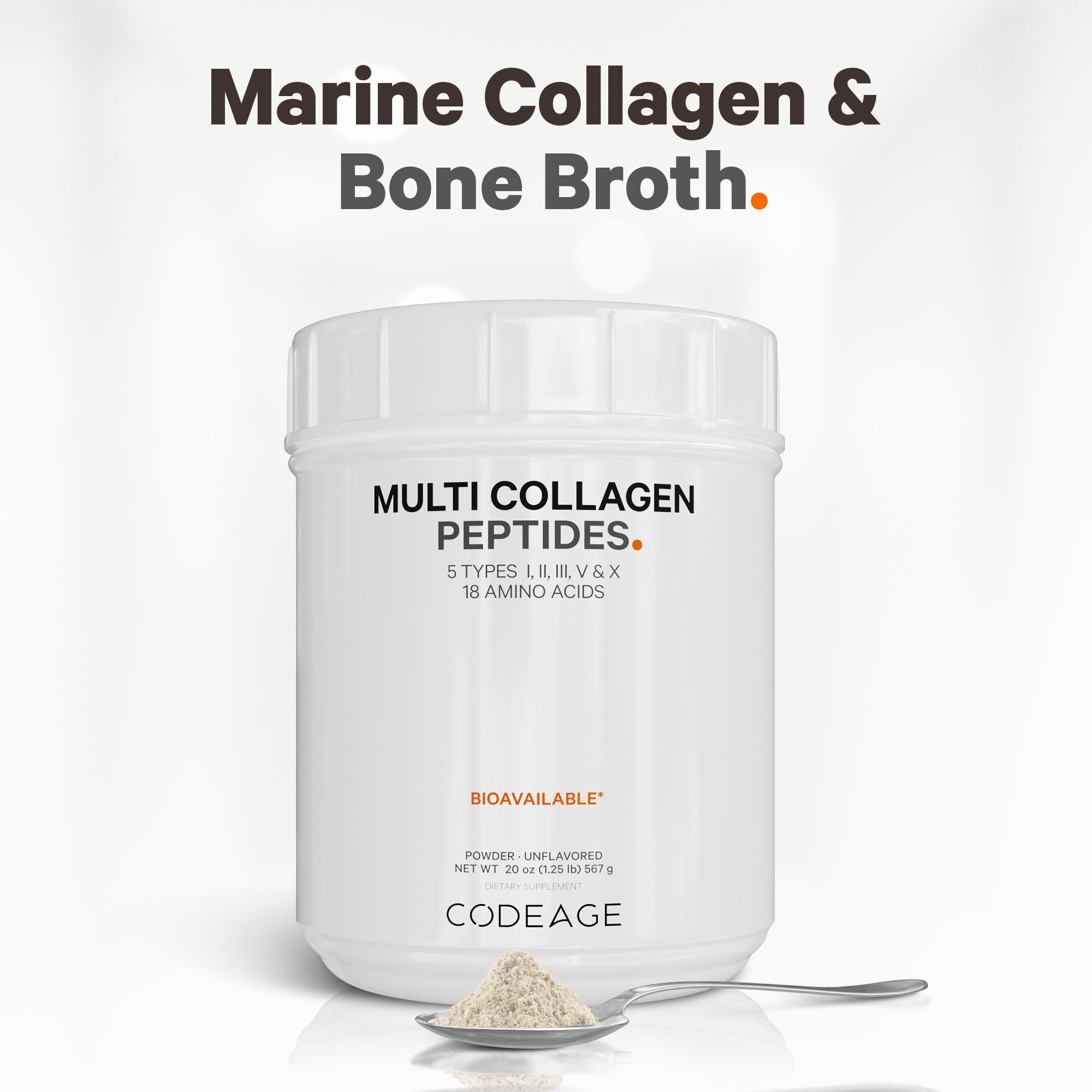 Multi Collagen Peptides Powder - 5 Types of Collagen Protein Unflavored by Codeage