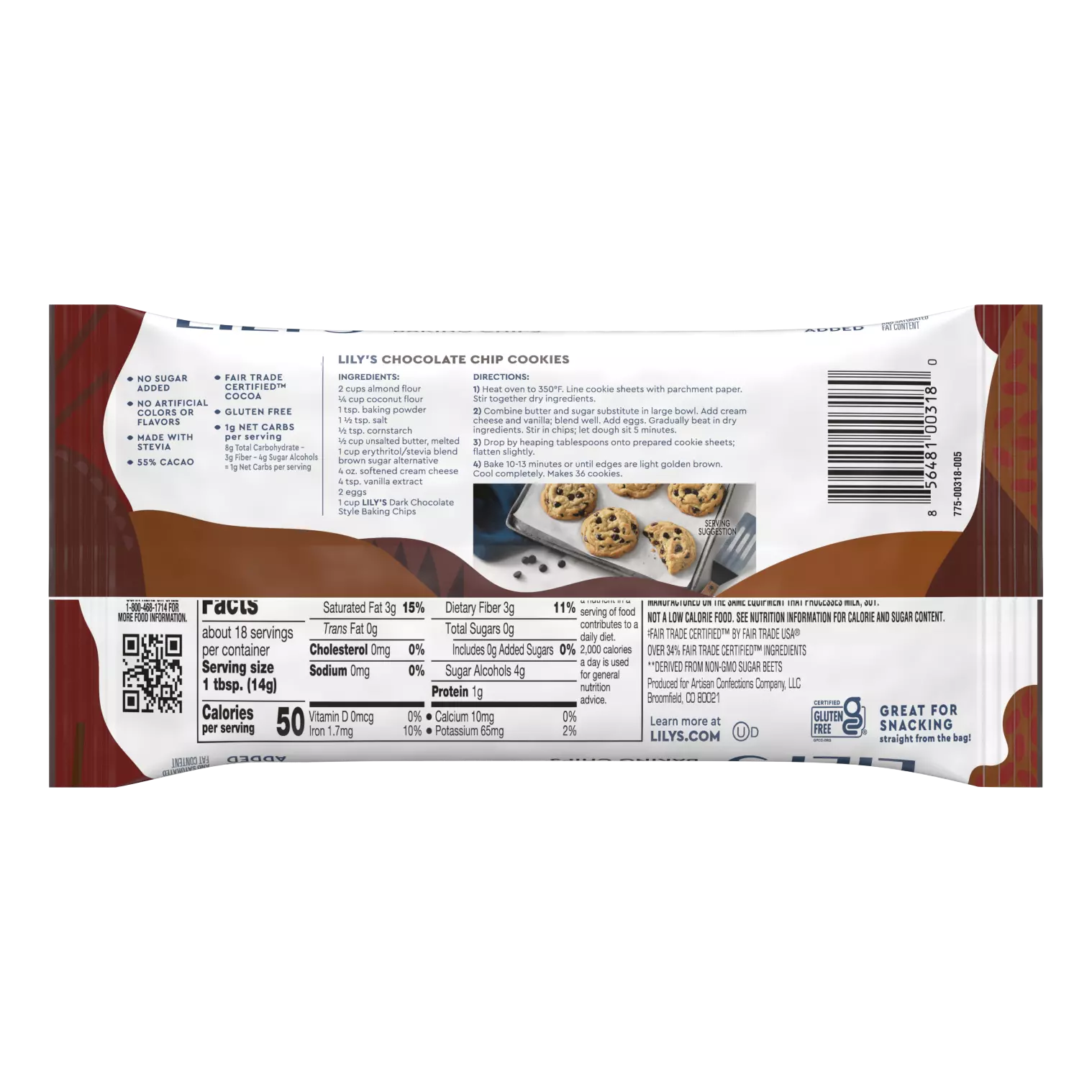 Lily's Dark Chocolate Style Baking Chips, 9 oz bag