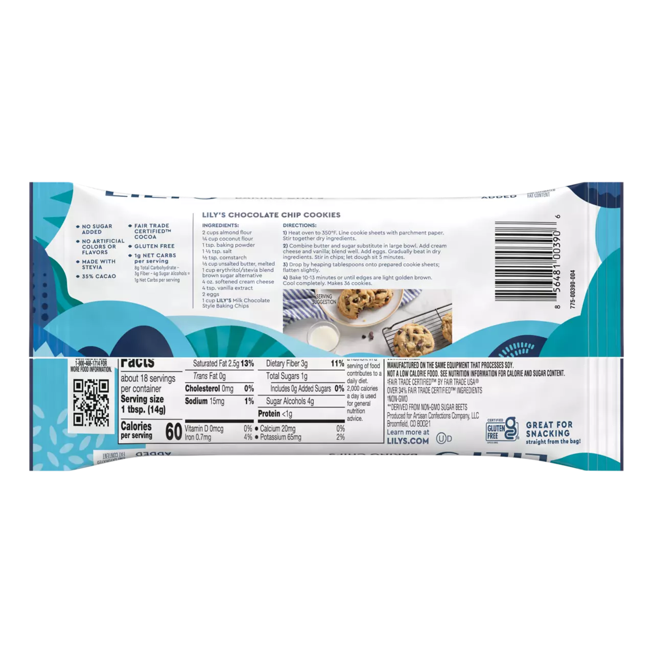 Lily's Milk Chocolate Style Baking Chips, 9 oz bag