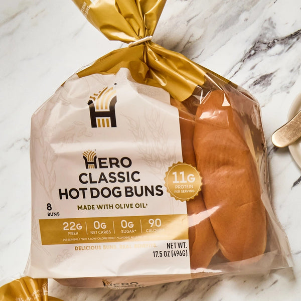 Hero Zero Net Carb Classic Hot Dog Buns, 8 buns by Hero Bread
