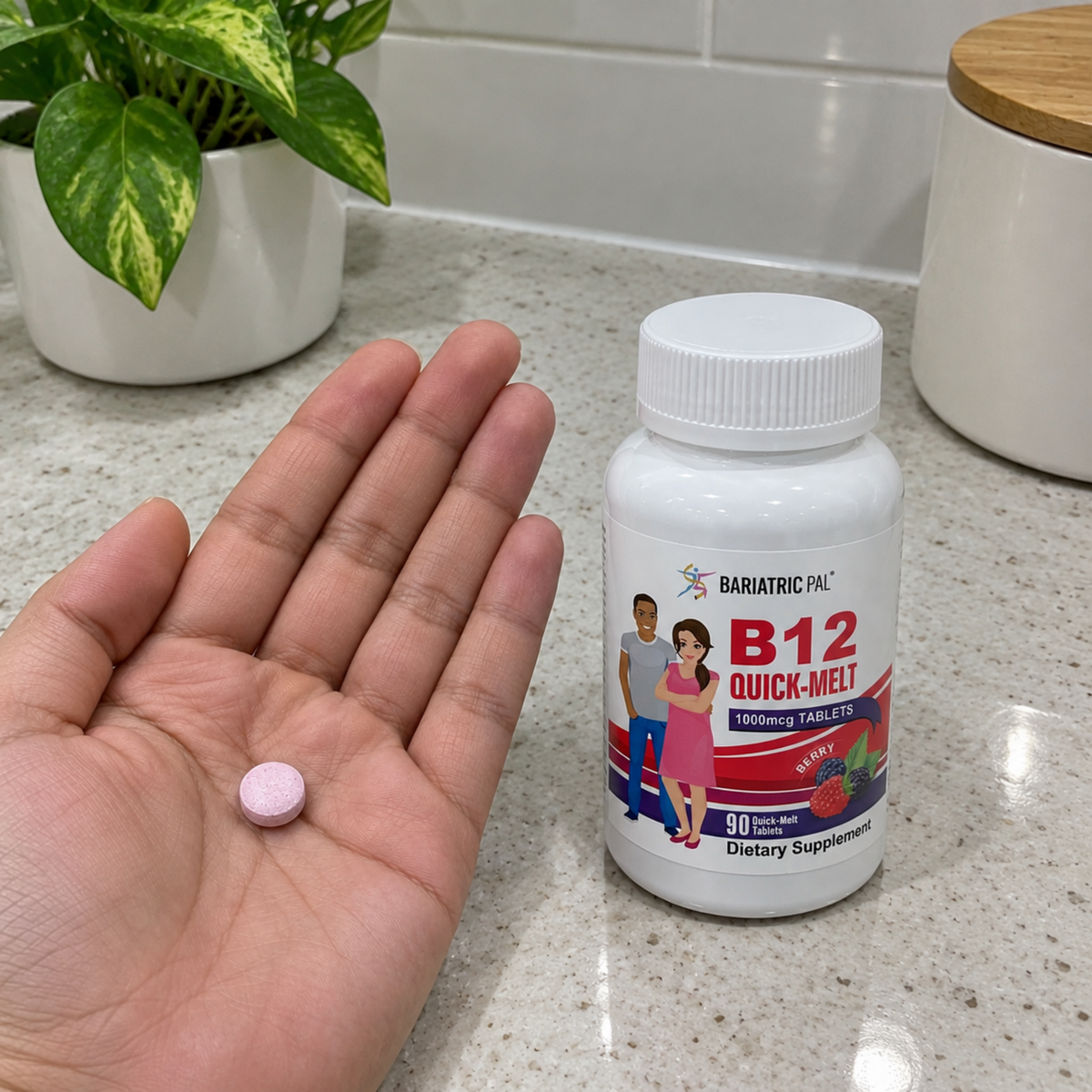 BariatricPal 1 000mcg B12 Sublinguales Fondent Rapidement - 90 Fondants