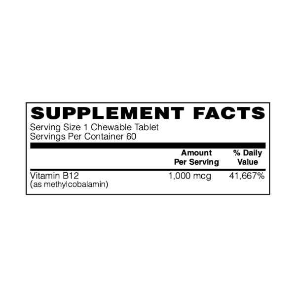 Coenzymated 1,000mcg Methyl B-12 (60) Cherry Flavored Vegan Lozenges by BariatricPal