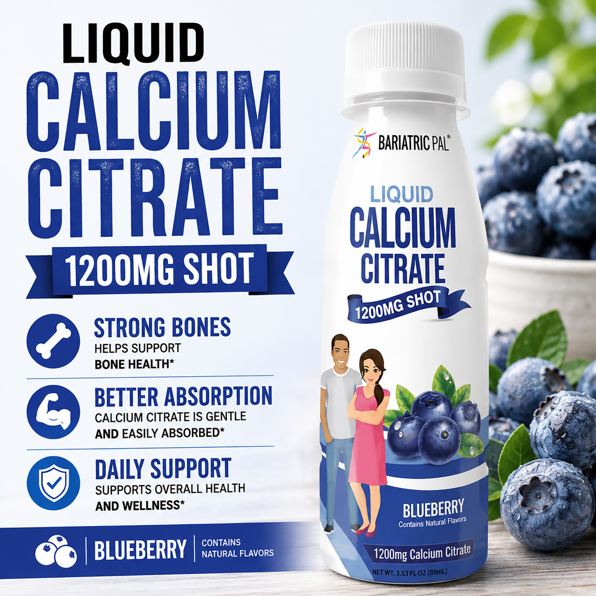 Raspberry Liquid Calcium Citrate Shot with 1,200 mg of calcium citrate in a 3.33-fluid-ounce serving.