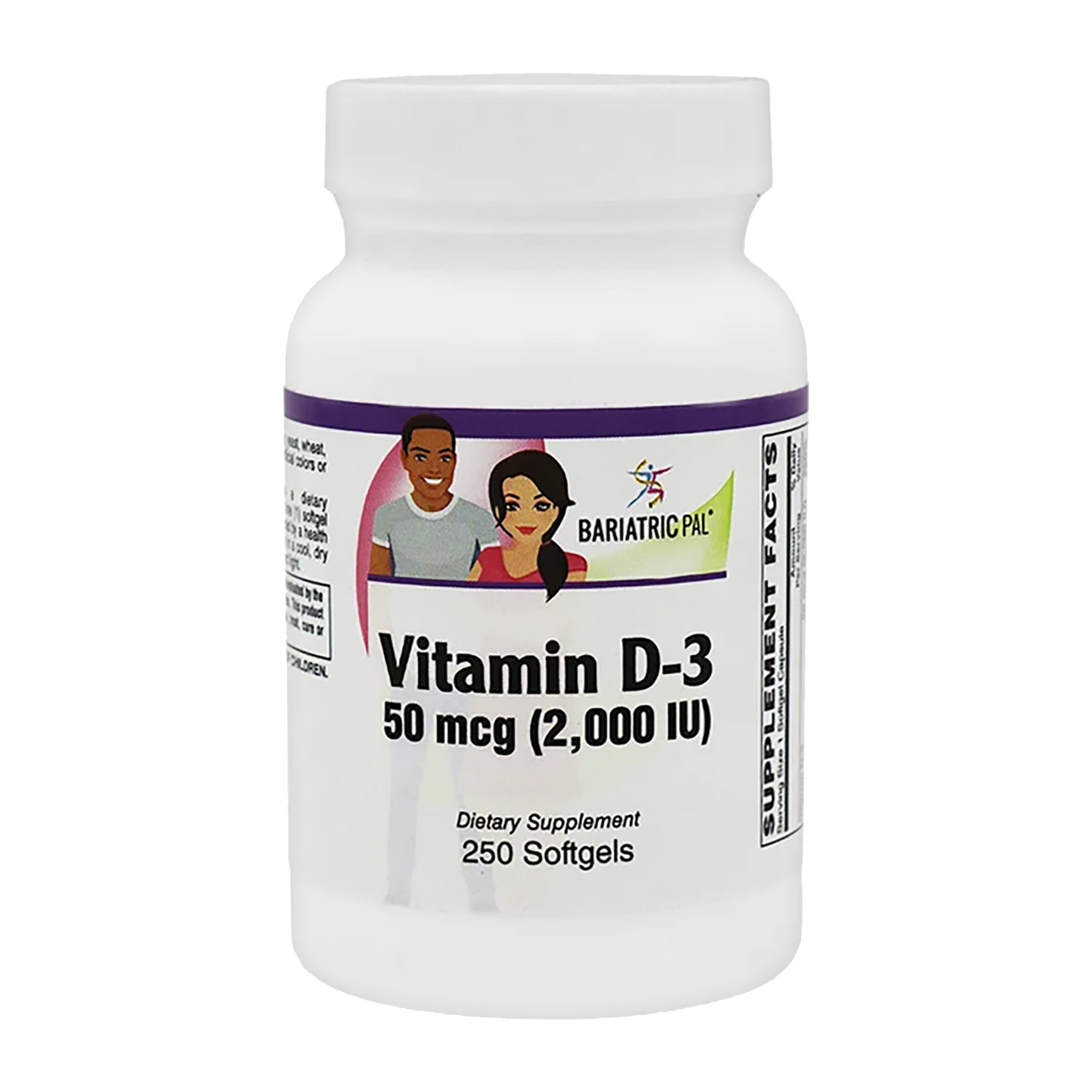 Vitamin D-3 50mcg (2,000 IU) - Easy Swallow Vegetarian Softgels by BariatricPal - High-quality Vitamin D