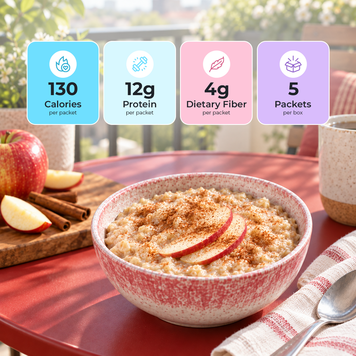 BariatricPal Apples & Cinnamon Oatmeal with 12g of Protein