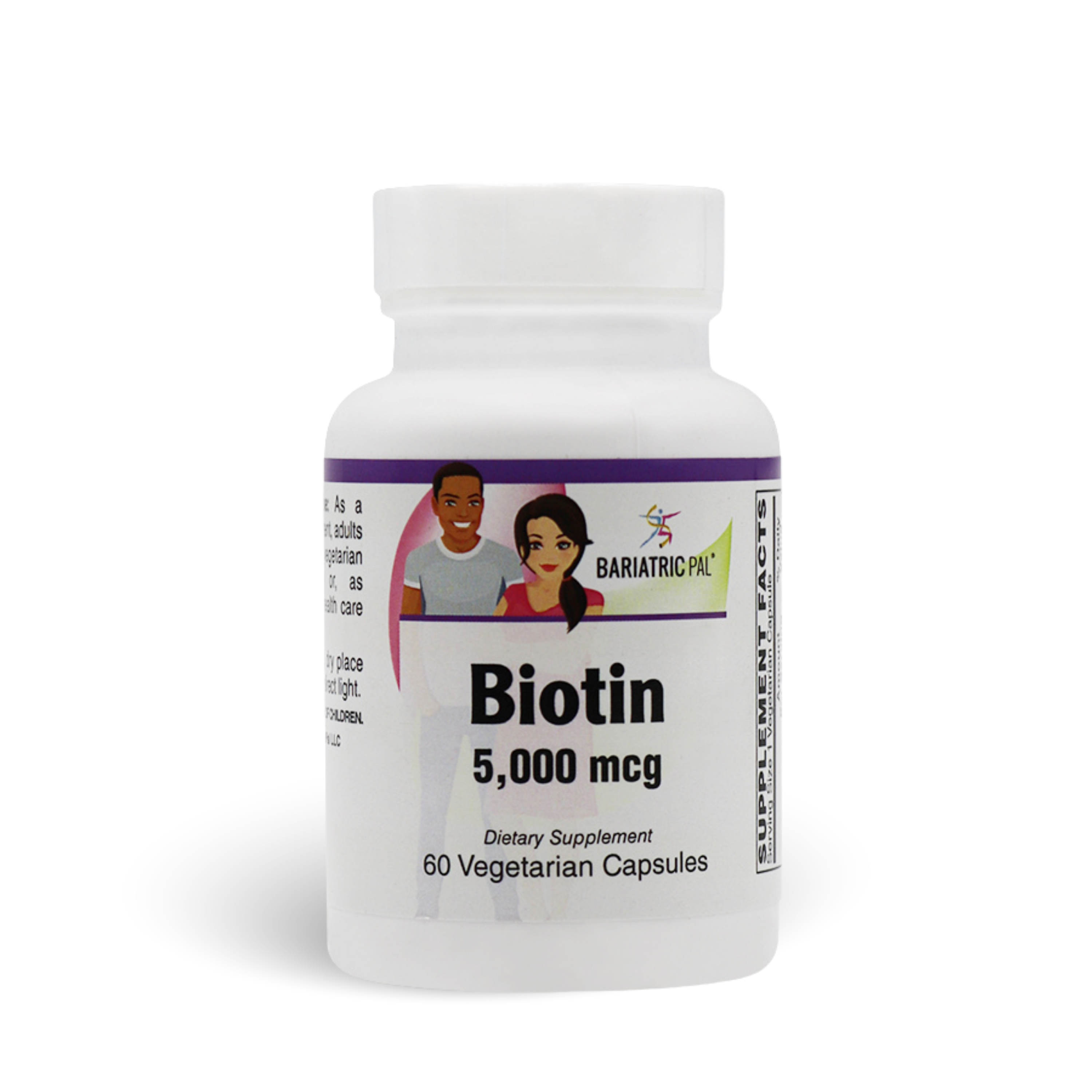 Biotin 5,000 mcg Easy Swallow Vegetarian Capsules by BariatricPal - 60ct.
