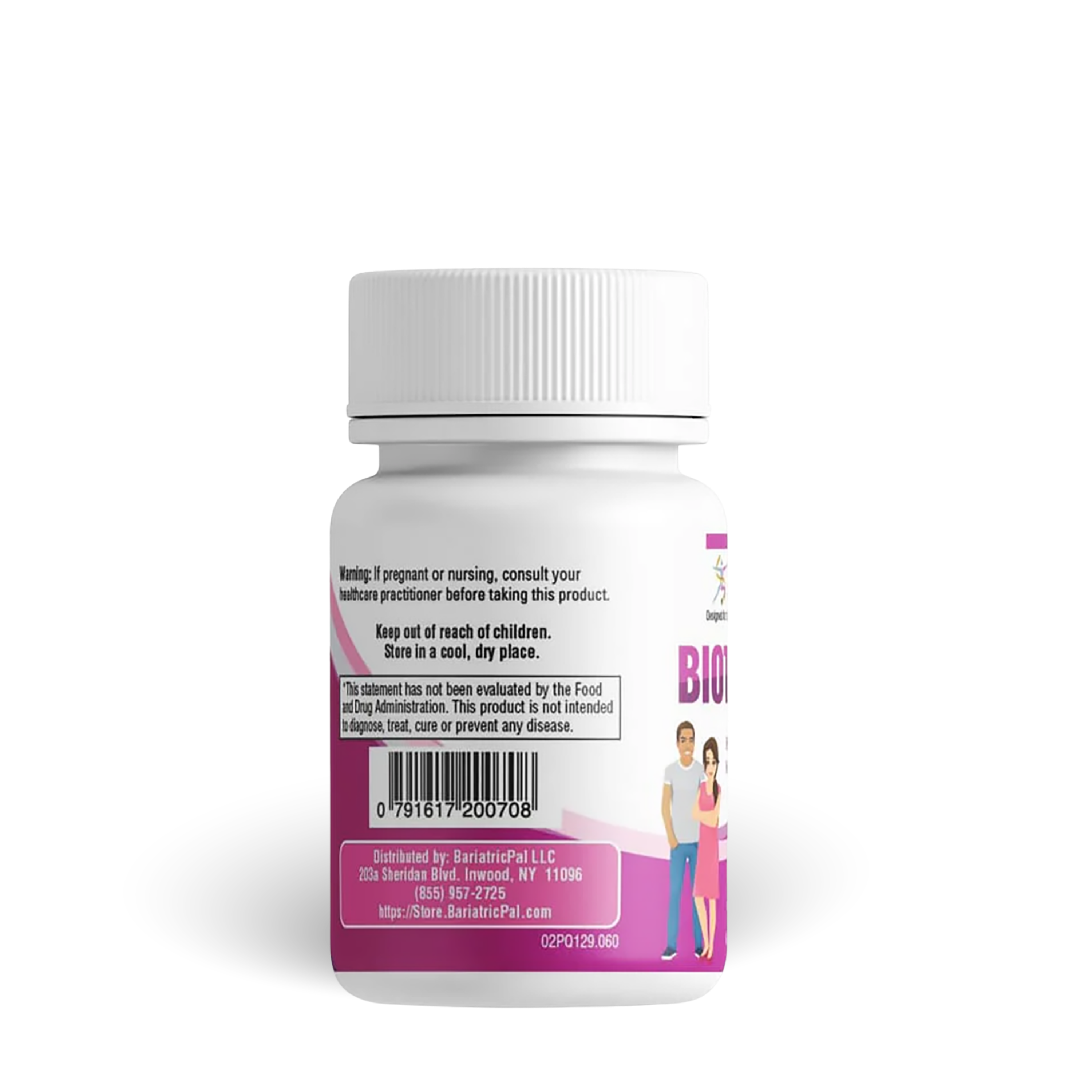 Bottle of BariatricPal's Biotin Plus.