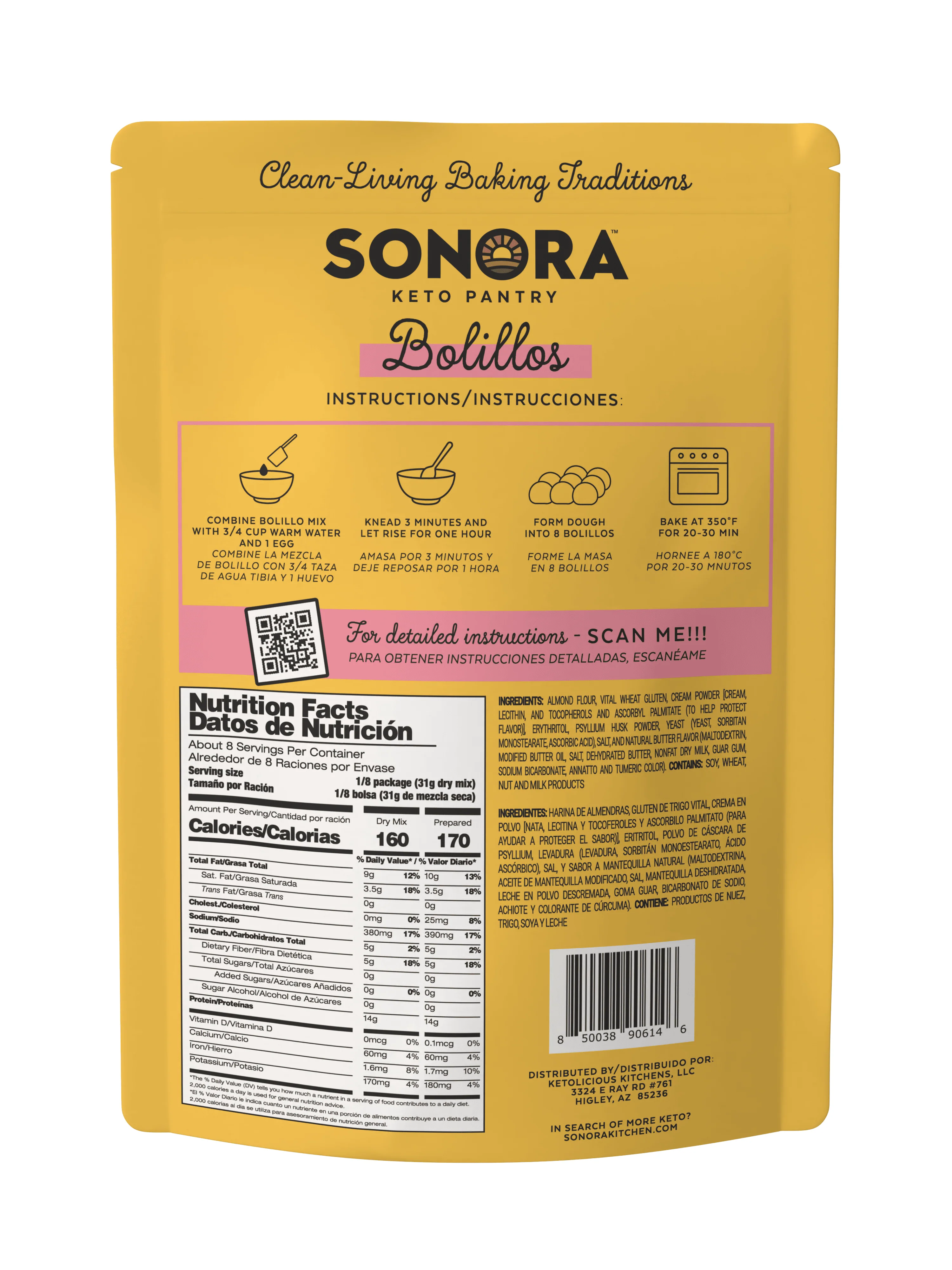 Sonora Keto Pantry Keto Bread Mix, Bolillos - 8.8oz