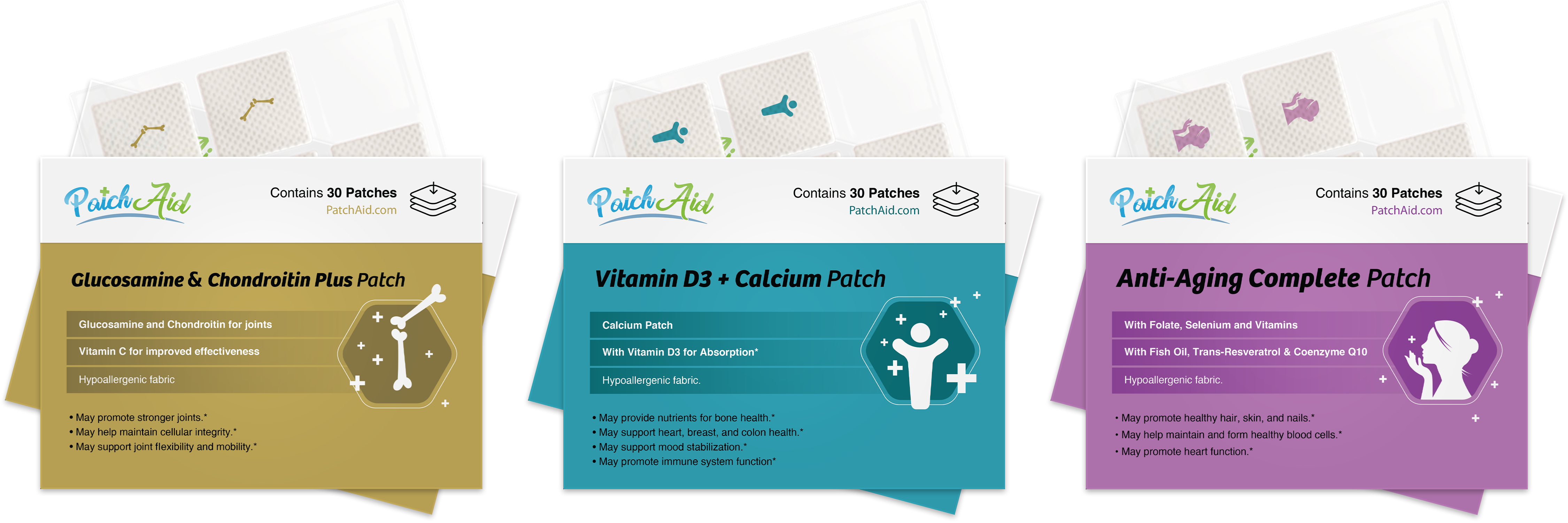 Bone and Joint Support Vitamin Patch Pack by PatchAid