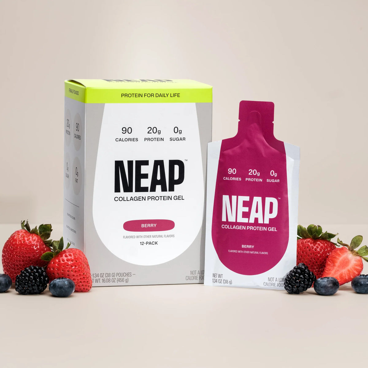 NEAP Pure Collagen Protein Gel, 12-Pack / Berry