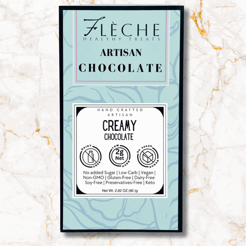 Flèche Healthy Treats Creamy Dairy Free Sugar-Free Artisan Chocolate - Creamy Chocolate