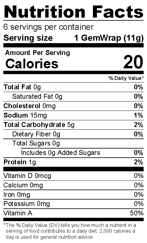GemWraps Sandwich Wraps by NewGem Foods - Carrot