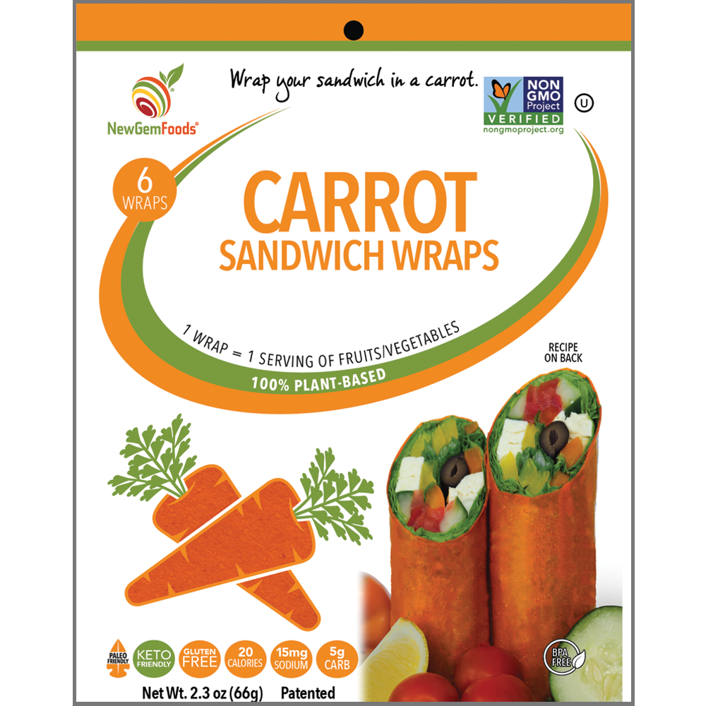 GemWraps Sandwich Wraps by NewGem Foods - Carrot