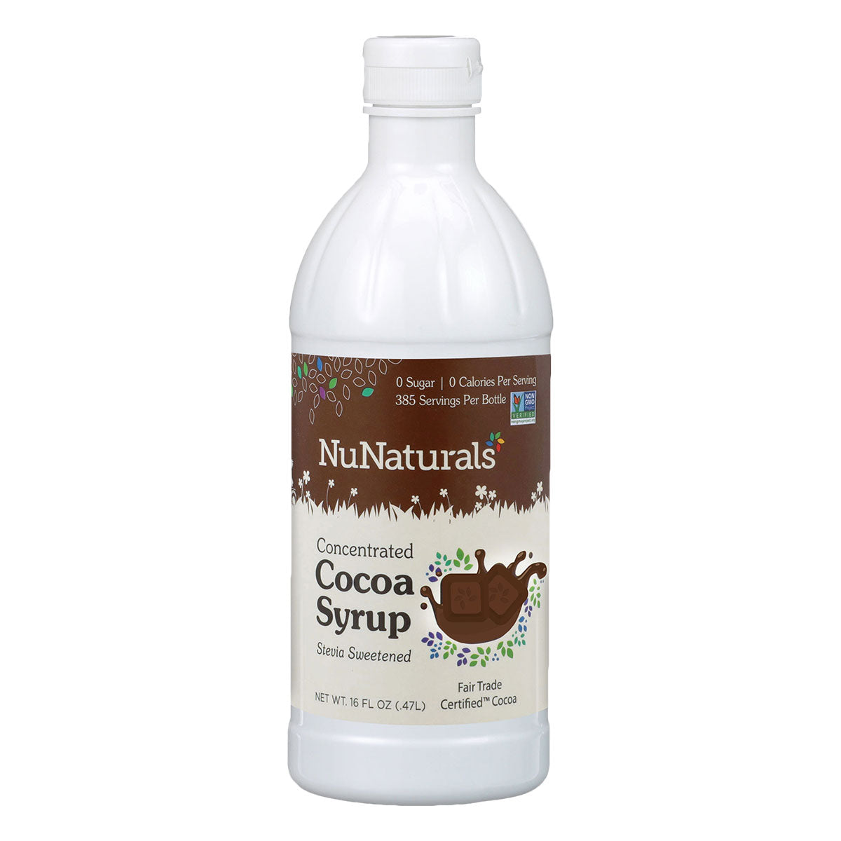 NuNaturals NuStevia Cocoa Syrup 16 fl oz.
