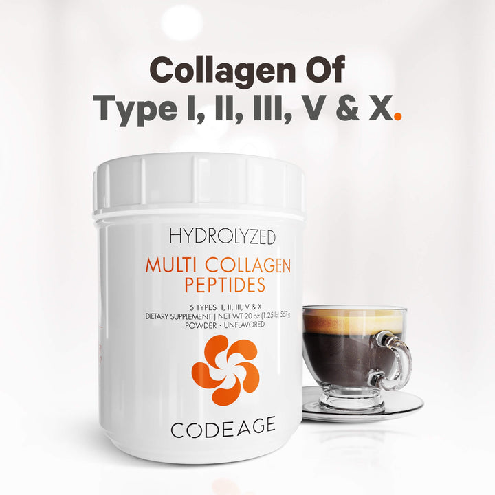 Multi Collagen Peptides Powder - 5 Types of Collagen Protein Unflavored by Codeage