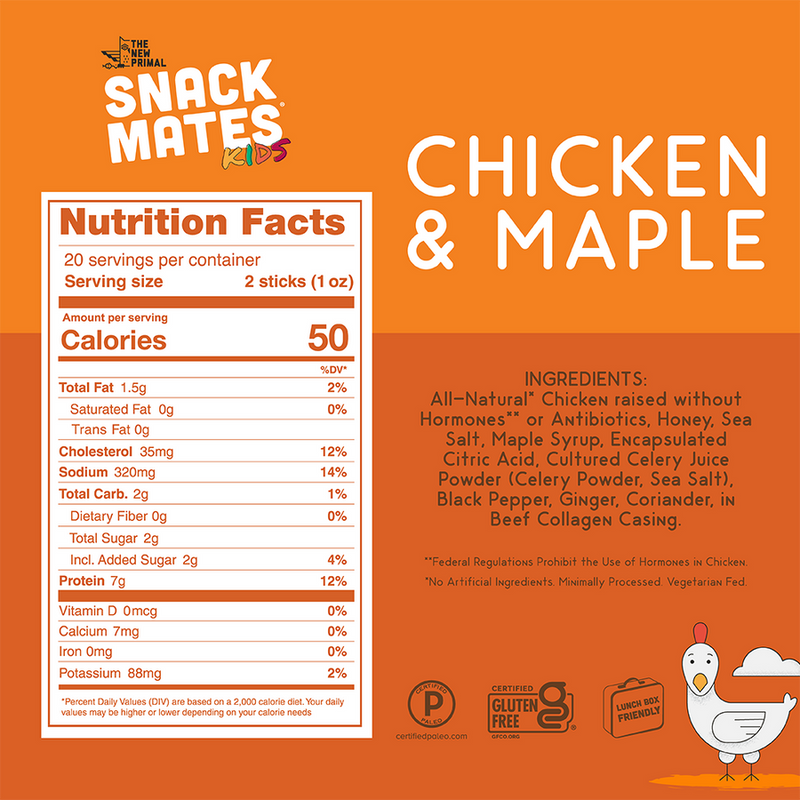 Snack Mates Meat Sticks (5 Mini Sticks) by The New Primal