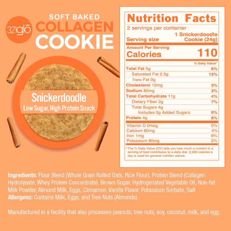 321Glo Soft Baked Collagen Cookies - Snickerdoodle