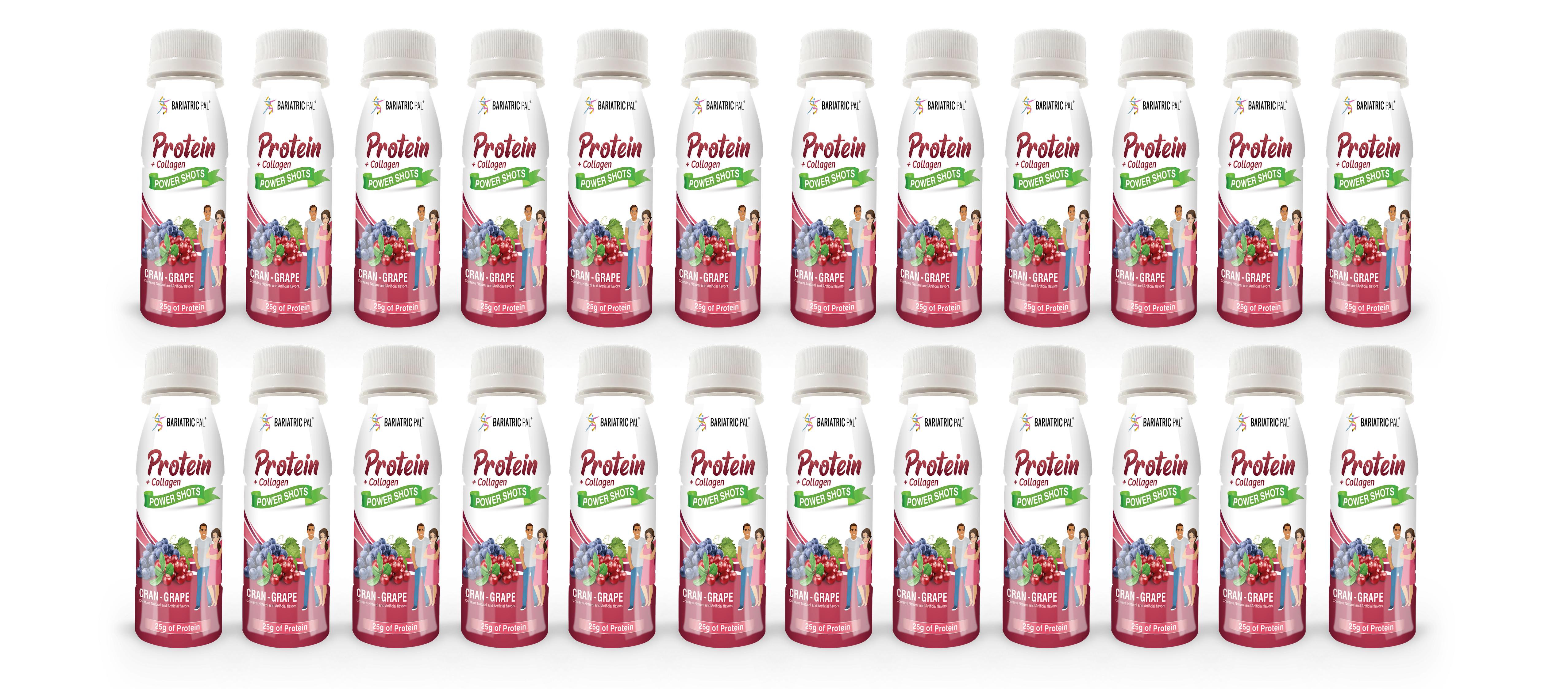 BariatricPal 25g Whey & Collagen Complete Protein Power Shots - Cran Grape