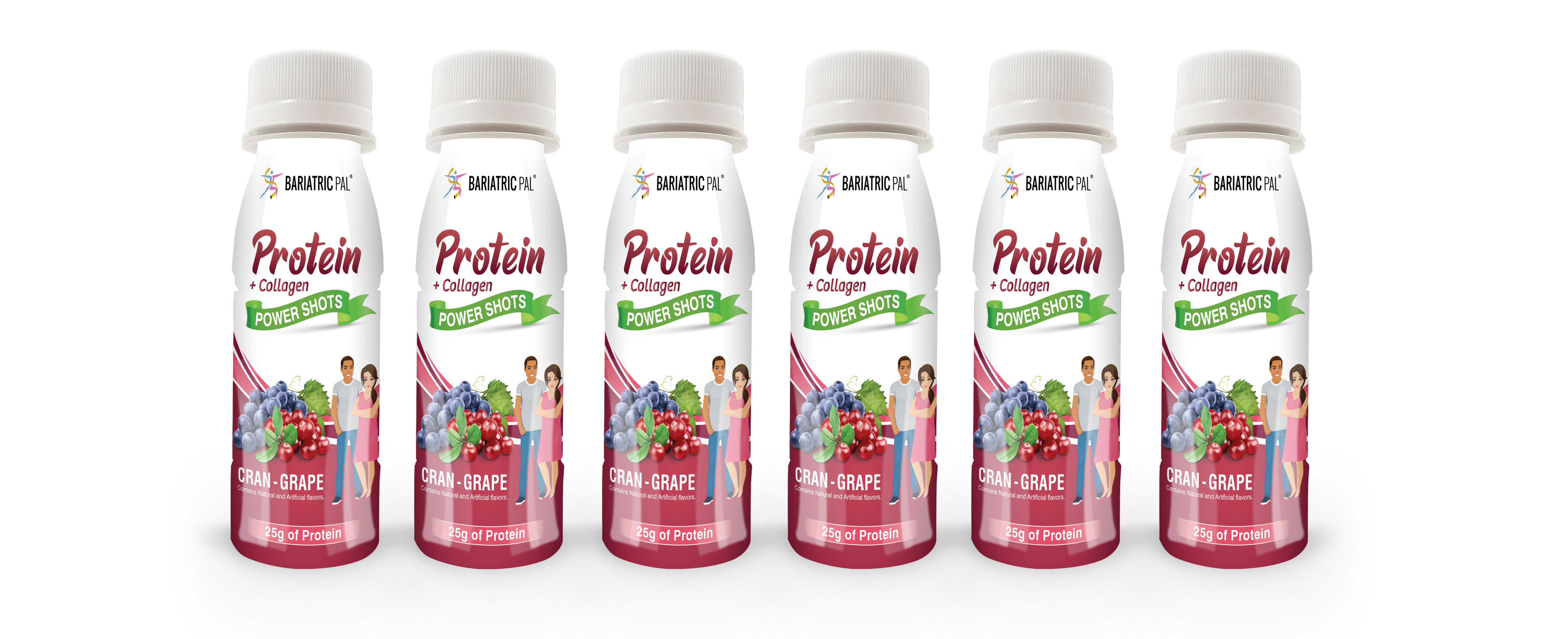 BariatricPal 25g Whey & Collagen Complete Protein Power Shots - Cran Grape