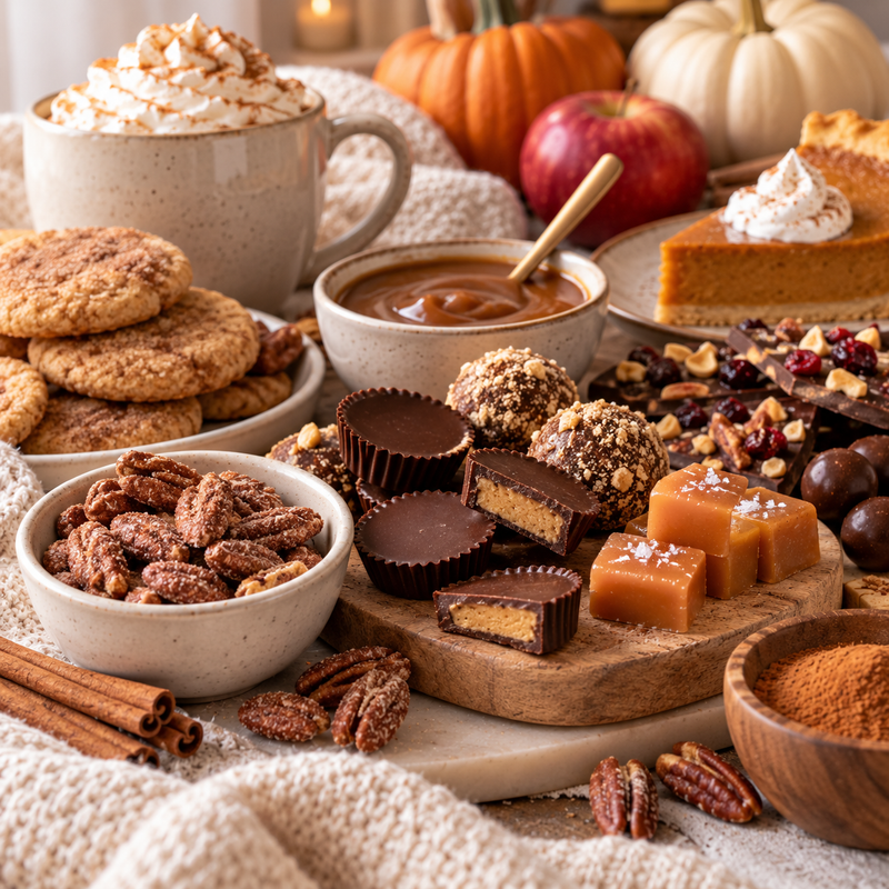 Candies and seasonal favorite foods for Fall and Winter